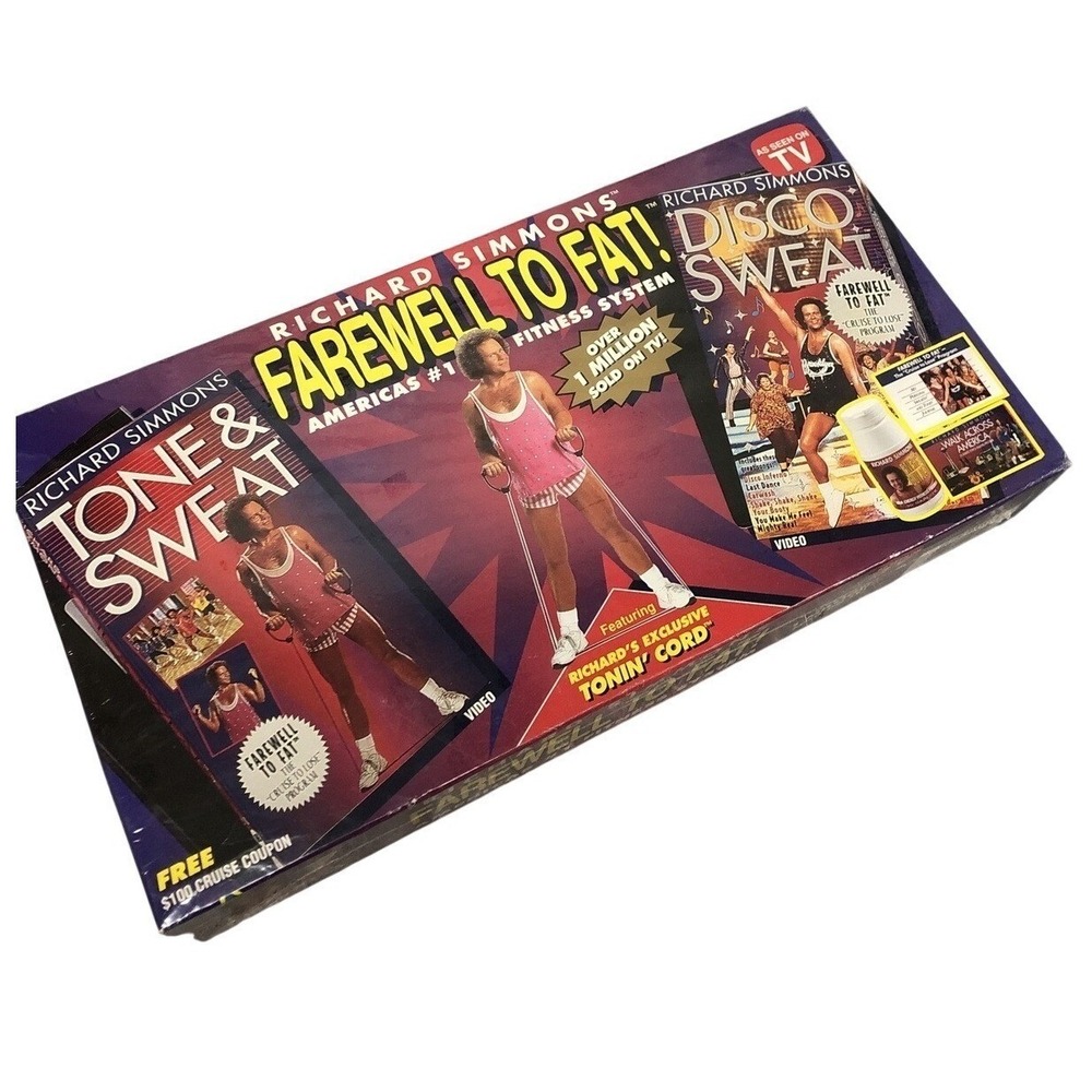 Richard Simmons Farewell to Fat Fitness System VHS Box Set Disco Sweat Tonin
